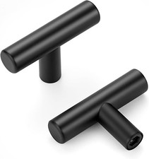 10 Pack Matte Black Cabinet Knobs 2 Inch - Black Drawer Knobs Single Hole Black