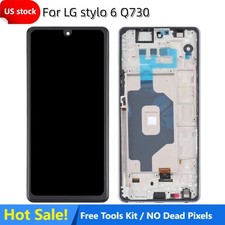 For LG Stylo 6 Q730AM LCD Display Touch Screen Digitizer Replacement Black Frame