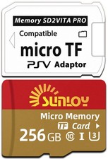 SD2Vita 6.0 PS Vita Memory Card Adapter with 256GB Micro SD Card, High Speed ...