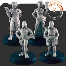 EC3D QUADRANT Explorers and Scientists X4 Stargrave Starfinder Starsaga Planet28