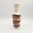 Vintage Royal Haeger Cylinder Vase Earth Wrap Lava Glaze 12.5” Tall Brown Orange