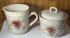 Intl  Tableworks  "Something Special" Stoneware Creamer  Sugar Bowl w Lid Japan