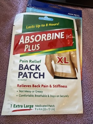 2pk Absorbine Jr. Plus Medicated Pain Relief Back Patch-X-Large 9 x 4  10/31/27
