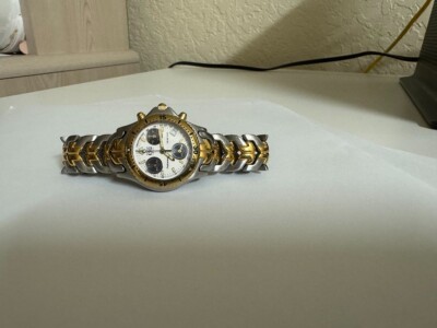 NOS Ladies ESQ Esquire By Movado Two Tone Chronograph Watch 100546 Late 1980s