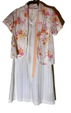 VINTAGE 60/70 s Women s 3 Piece Dress Size 12 No Tag Floral Short Jacket Belt