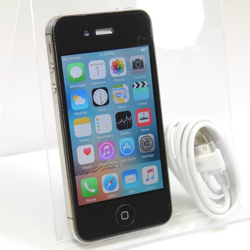 Vintage Apple iPhone 4S A1387 Smartphone 3G Black 32GB IOS 9 In Box - Afbeelding 2 van 8