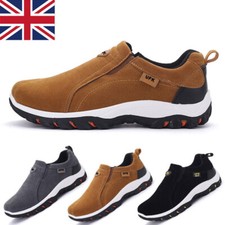 Men's Slip-On Trekking Trainers Comfy Non-Slip Soft Sole Jogging UK