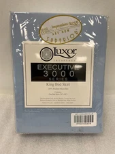 Luxor Treasures Executive 3000 Series King Sz Brushed Microfiber Bed Skirt Blue