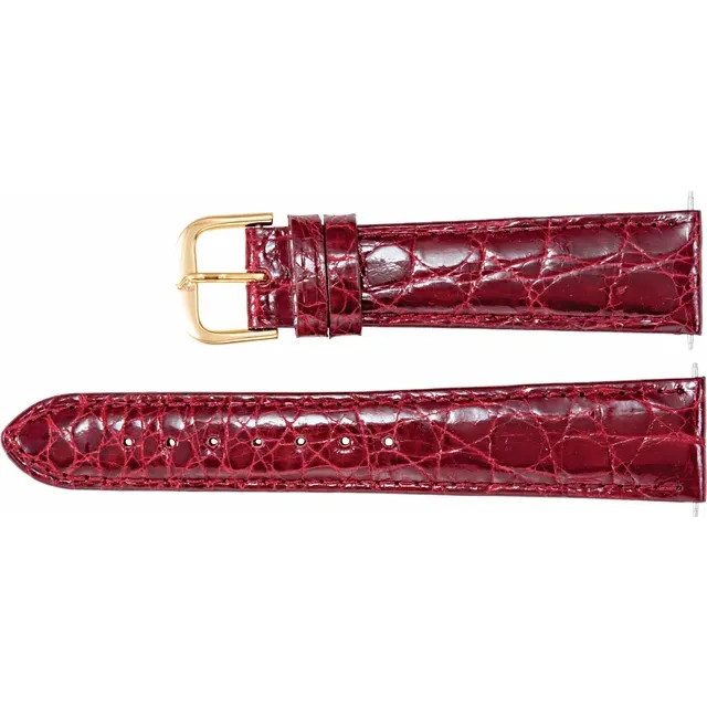 Premium Crocodile Watch Band 16mm-24mm Padded Water Resistant Lining