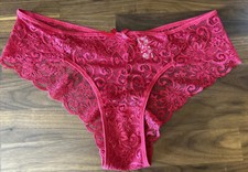 VINTAGE MAIDENFORM Panties Red LACE STRETCH BIKINI PANTY sz XL USA Made