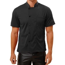 Unisex Mens Womens Chef Cooking Uniform Jacket Coat Restaurant Kitchen Workwear