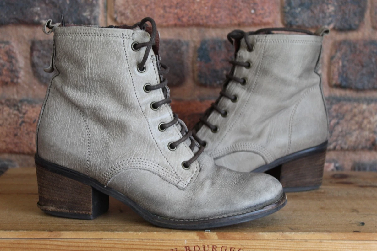 Taupe leather cheap ankle boots