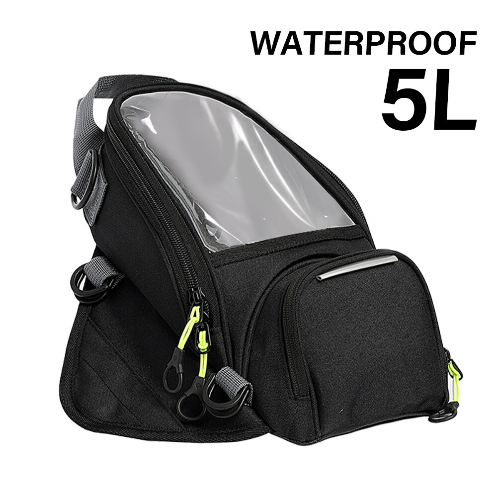 Motorcycle Tank Bag Waterproof Magnetic Motorbike Phone Holder Fuel Saddle Bags