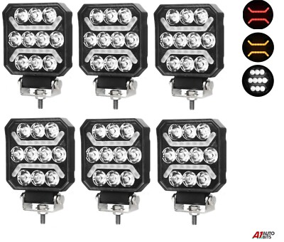 4 '' LED Arbeit Lichtleiste X6 Spot Cab Heck Rot Nebel Bernstein Blinker 12V 24V