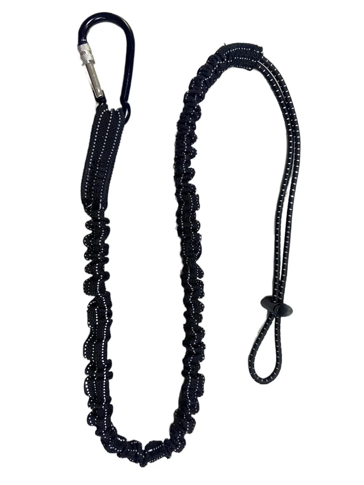 10 x Black Tool Lanyard Aluminum Screw Lock Carabiner, Up to 160cm-Max load 10KG - Image 2 of 4
