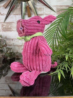 Les Deglingoes Pink Pig Plush Cord Soft Toy Baby Comforter Soother