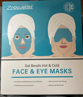 Gel Beads Full Face Mask & Eye Mask, Hot & Cold Compress Face Ice Pack Therapy