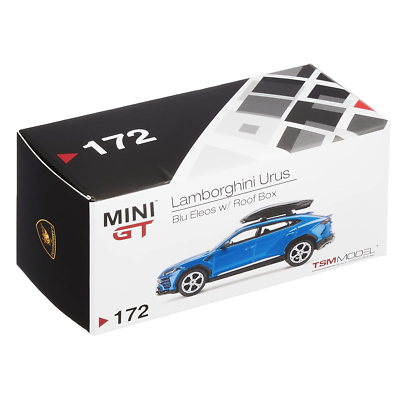 MINI GT 172 Lamborghini Urus Blue Eleos with Roof Box 1:64 Scale