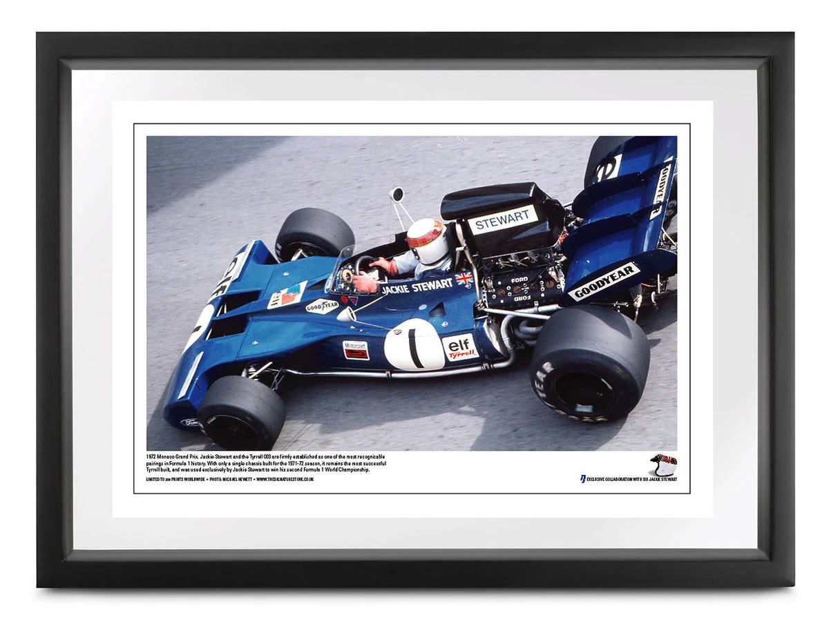RARE présentoir photo signé Jackie Stewart F1 F1 finale champion du