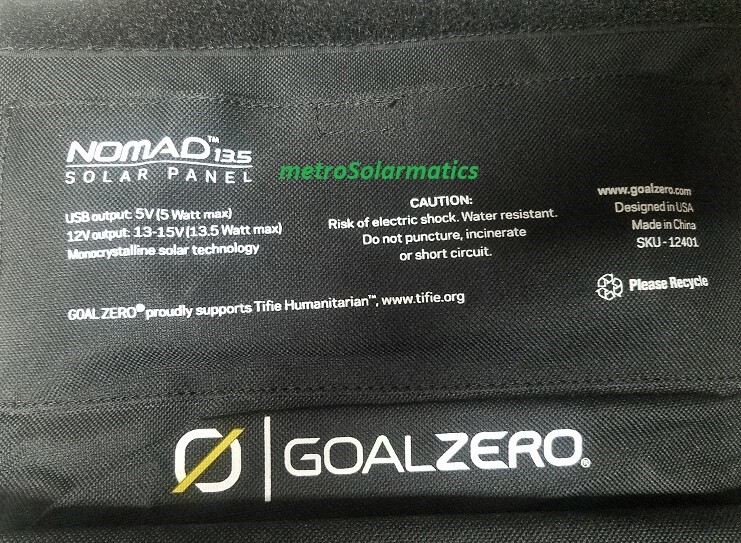 GOAL ZERO NOMAD 13.5W FOLDABLE SOLAR PANEL WEATHERPROOF