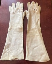 Saks Fifth Ave 15" Vintage Leather/Pigskin Gloves Size 6 3/4