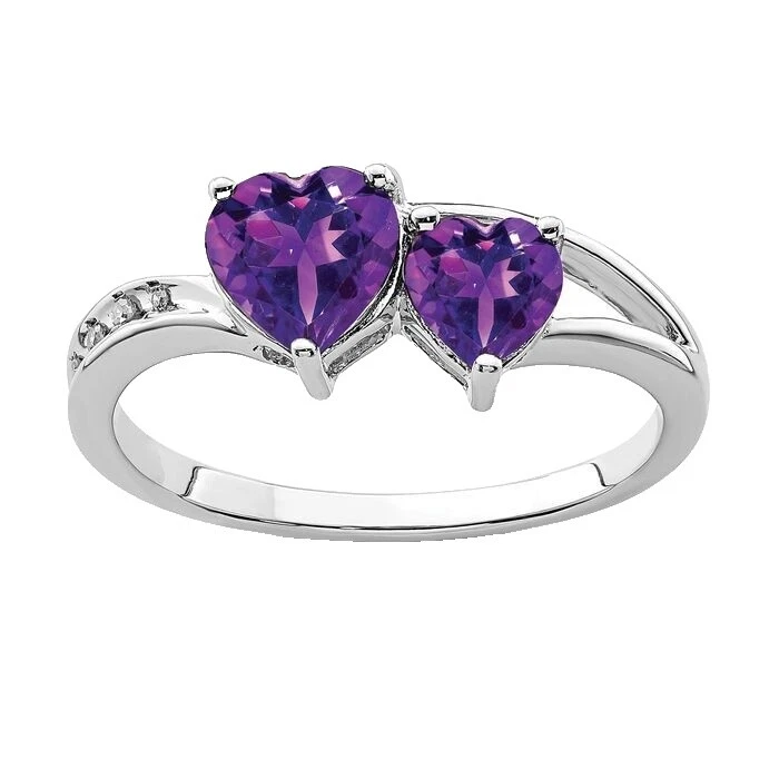 Banda de amor Amatista Anillos de Moda