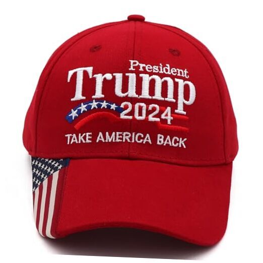 Trump Merchandise MAGA Hat Trump 2024 Hat Take One Size-Medium America Back-red