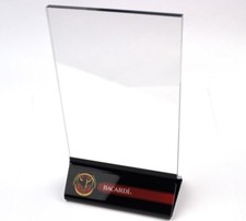 Bacardi Rum USA Acryl Tischaufsteller Menü Speisekarten Halter Fledermaus Logo