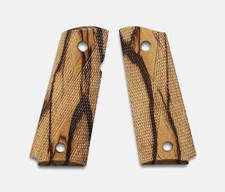 1911 Officer Size Grips, Inkberry, Double Diamond Checkered, Beveled Bottom