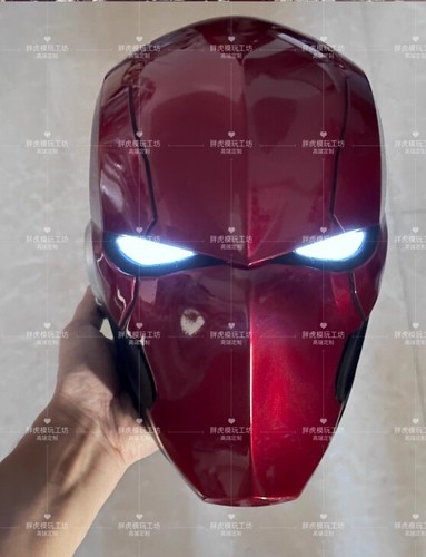 Red hood Cosplay Helmet Wearable Mask Eye Light FPR Adult Halloween Prop 1/1 - Picture 5 of 5