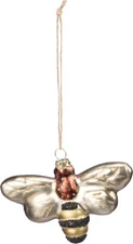 Glass HONEY BEE Christmas Ornament, 3" Long, Primitives by Kathy