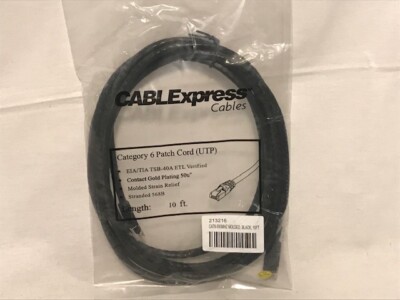 10 Feet CAT6 Ethernet Patch Cable UTP EIA/TIA TSB-40A ETL Verified - NEW