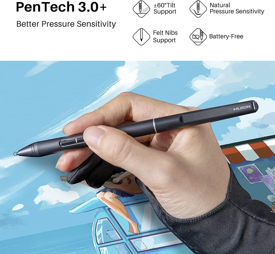 HUION PW550S Pen support Kamvas 22 Series, Kamvas 24 Series, Kamvas Pro 13 2.5K - Image 4 of 4