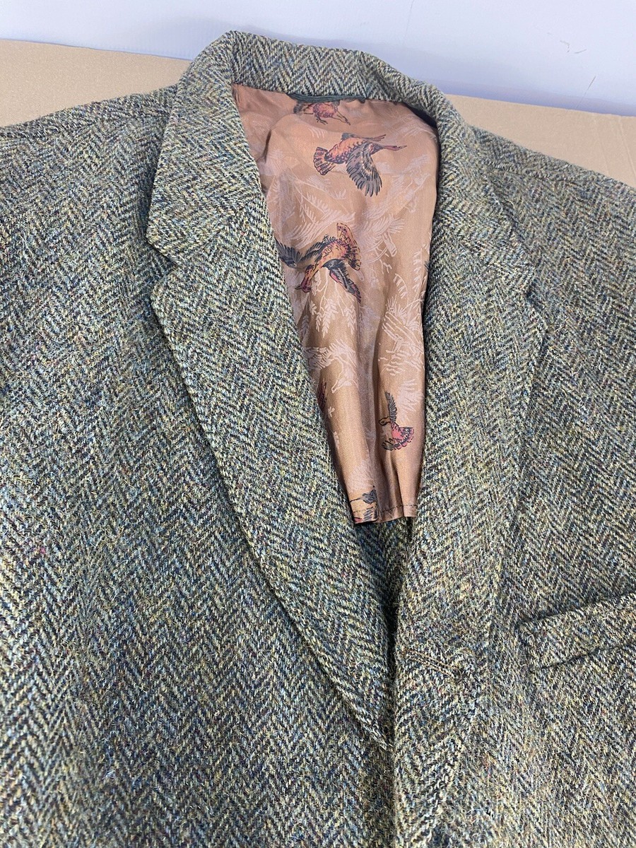 Early Vintage 40s 50s Harris Tweed Distressed Sports Coat Jacket