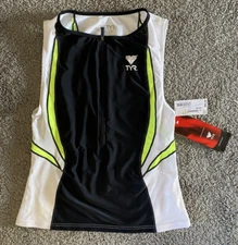 NWT New TYR Triathlon Splice Singlet S10 Cycling Top Women’s XL Black Sleeveless