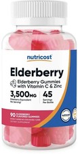 Nutricost Elderberry Gummies 90 Count - Contains Vitamin C and Zinc