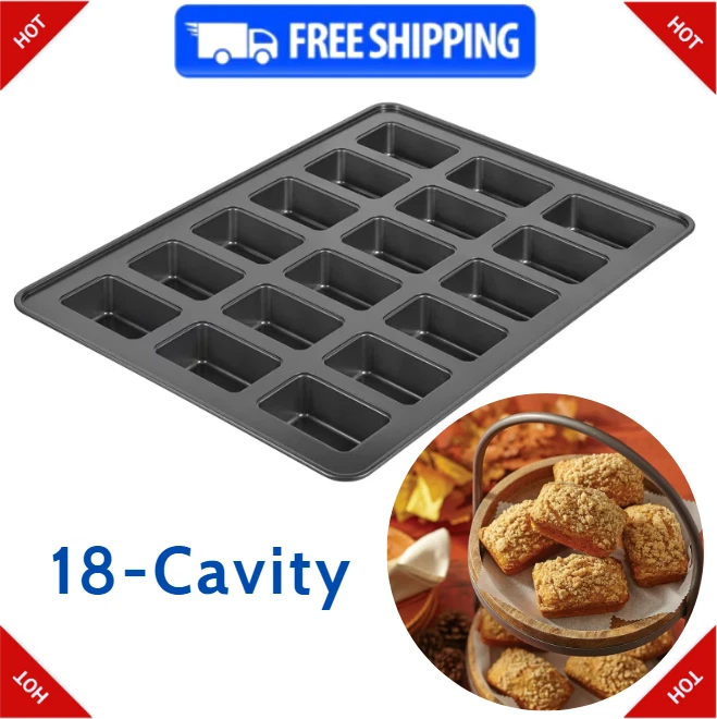 Wilton Perfect Results Premium Non-Stick Mini Loaf Pan, 18-Cavity