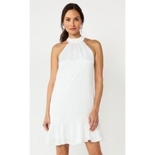 NWT Nine West Ruffle Hem Swing Dress White Size XL