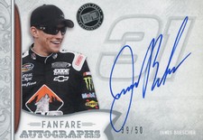 PRESS PASS 2011 FANFARE JAMES BUESCHER #FA-JB2 39/50 SILVER AUTOGRAPH CARD