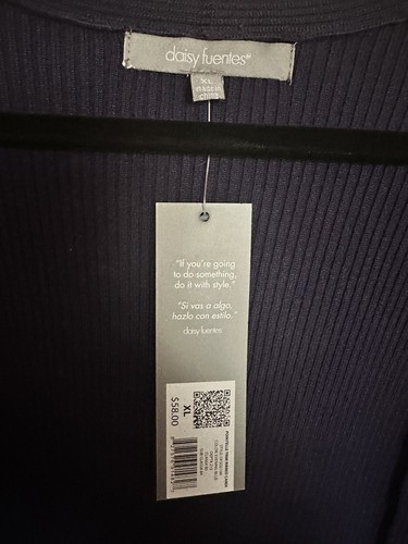 Cárdigan abierto Daisy fuentes manga larga azul marino talla XL - NUEVO CON ETIQUETAS - Imagen 2 de 11
