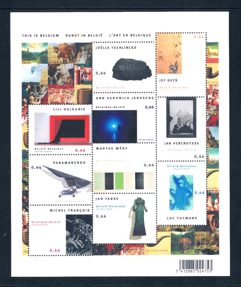 $12.50 Scott Value - 2005 BELGIUM Modern Art s/s Painting CV MNH NH UMM - Image 3 of 4
