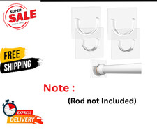 Shower Rod Holder with Strong Adhesive, 4 Pack Shower Curtain Rod Holder for Wal