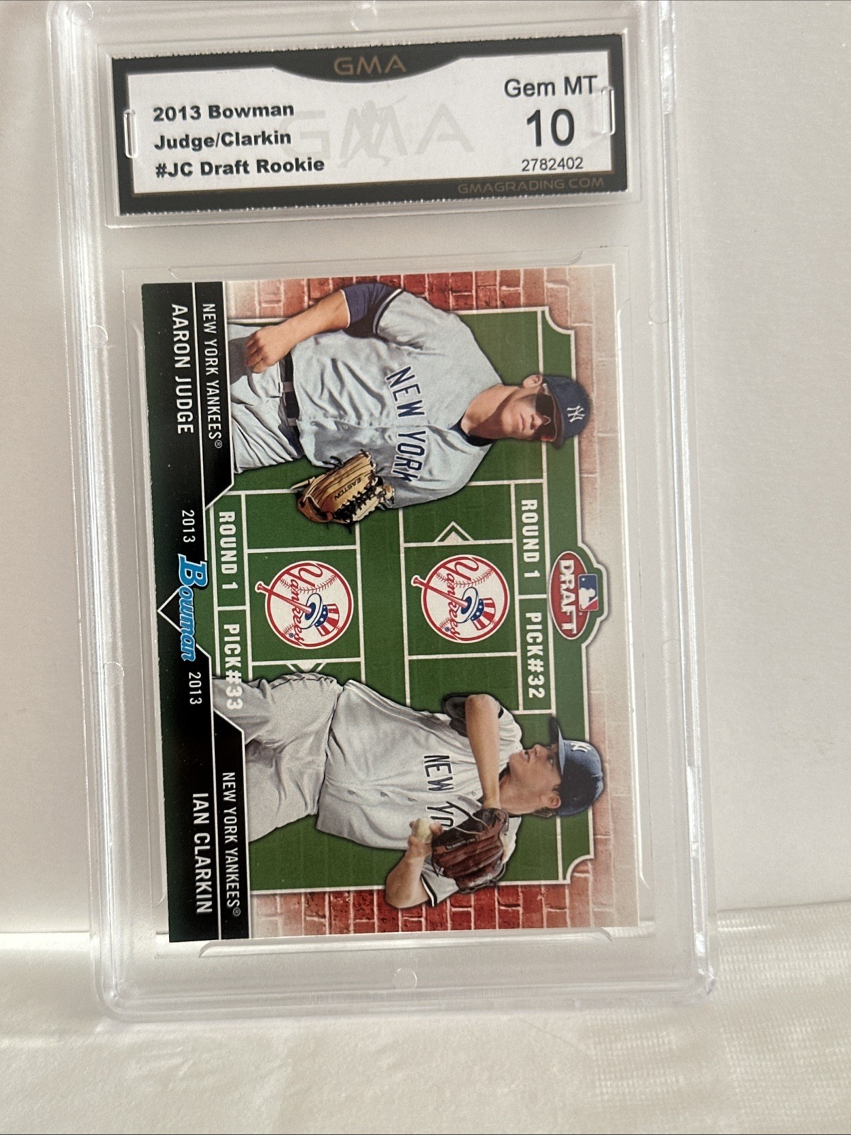 🤑AARON JUDGE🤑2013🤑BOWMAN💥JUDGE/CLARKIN💥DRAFT🌟ROOKIE🌟GEM MY 10🌟