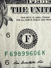 FLIPPER & PAIR "99" in 2013 $1 Dollar Bill, UNIQUE SERIAL NUMBER F 698 99 606 K — photo 1