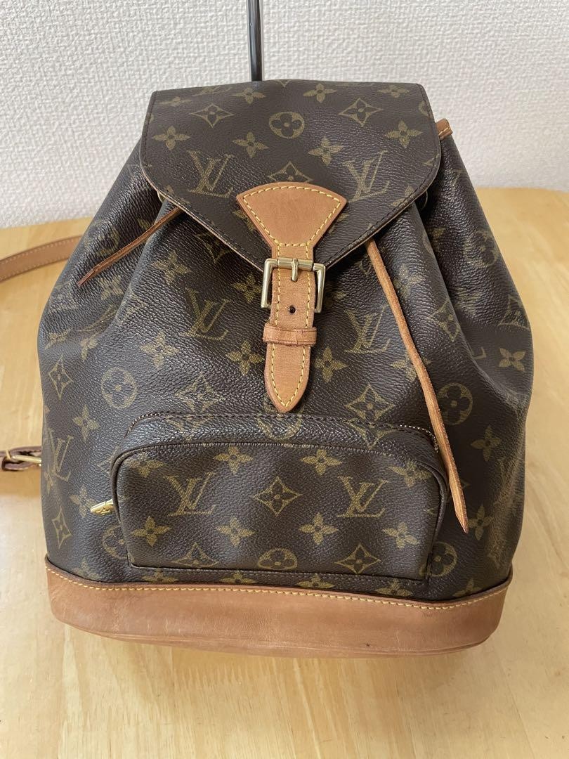 Louis Vuitton Monceau MM Leather Backpack Satchel with Top Handle Designer Bag