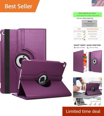 Rotating Purple iPad Case - 360 Degree Stand with Auto Sleep Wake