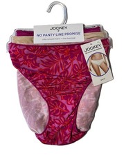 Set/3 Jockey Women's Tactel Panties Size 8 Bikinis NEW Fuchsia Floral