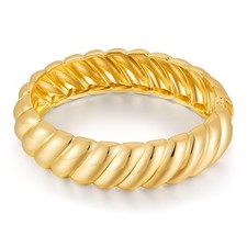 Chunky Gold Bangle Bracelets for Women Twisted Hinged Wrist Cuff Bracelets Op...