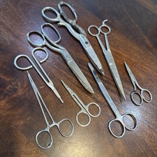 Vintage Scissors Assorted LOT 8 Scissors Hair Medial Kitchen Sewing Needlework