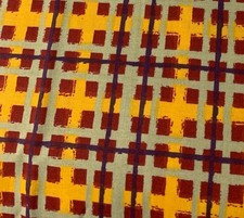 Orange  Red Plaid Cotton Fabric 1/2 yard x 42" Crafting Quilting Sewing